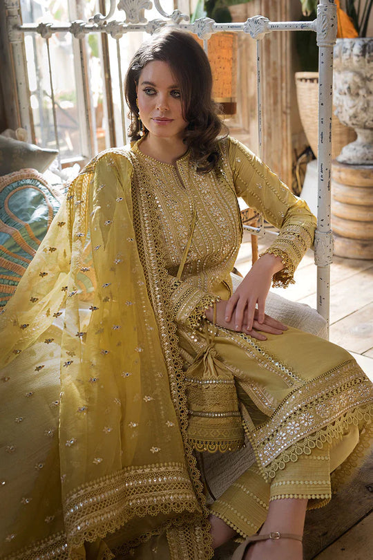 3 Piece Embroidered Lawn Suit with Organza dupatta SB62