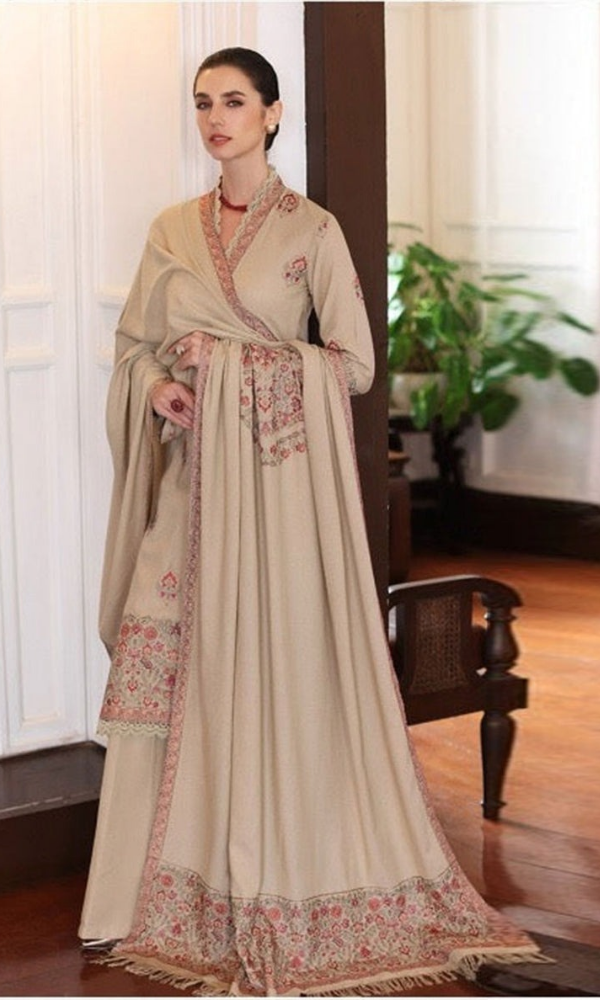 Dhanak 3PC Embroidered With Dhanak shawl Embroidered -242