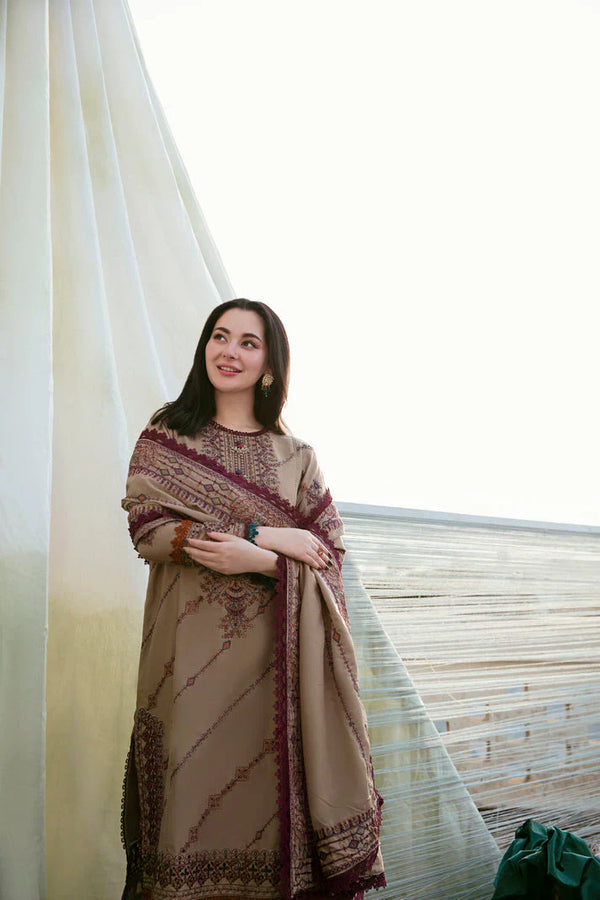 3PC DHANAK EMBROIDERED UNSTICHED SUIT 258