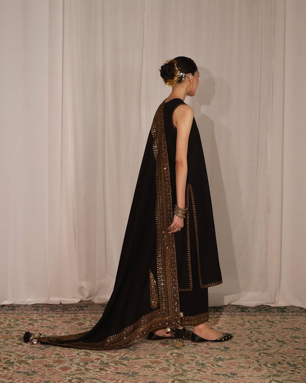 Black Mystique DhanakUnstitched| 3-Piece Stitched Suit- 239