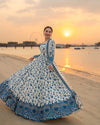 3PC LAWN EMBROIDERED SHIRT WITH NET EMBROIDERED DUPATTA AND TROUSER V718