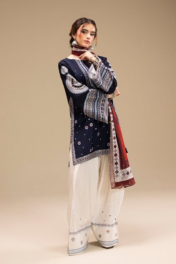 - UNSTITCHED 3PC DHANAK EMBROIDERED SUIT 241
