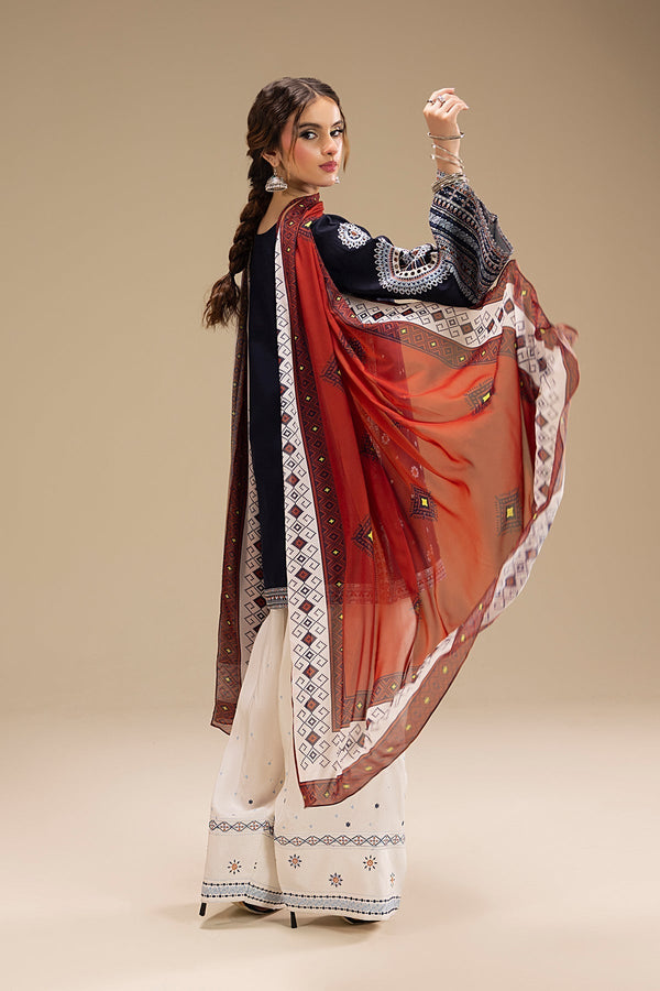 - UNSTITCHED 3PC DHANAK EMBROIDERED SUIT 241