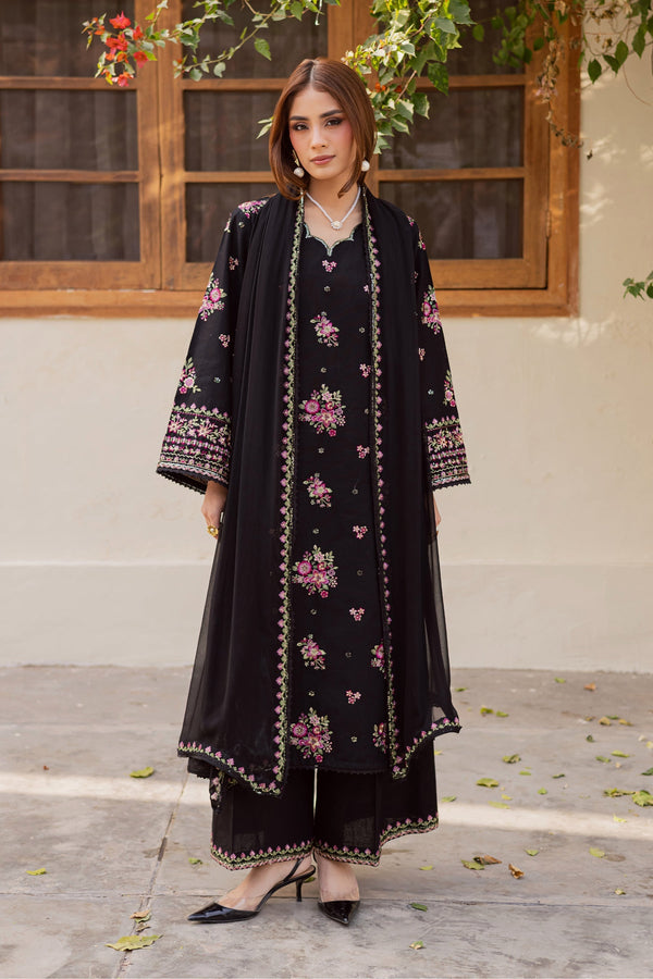 BATIK-3PC LAWN EMBROIDERED SHIRT WITH CHIFFON EMBROIDERED DUPATTA AND EMB TROUSER V719