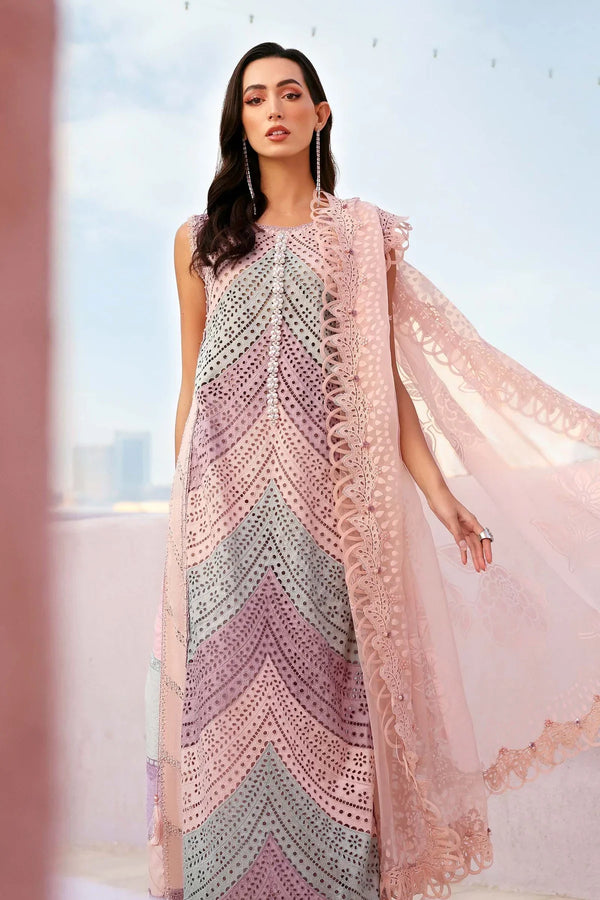 3 Piece Unstitched Embroidered Lawn Suit 717