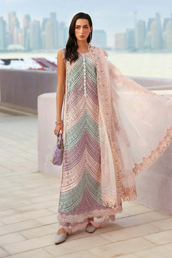 3 Piece Unstitched Embroidered Lawn Suit 717