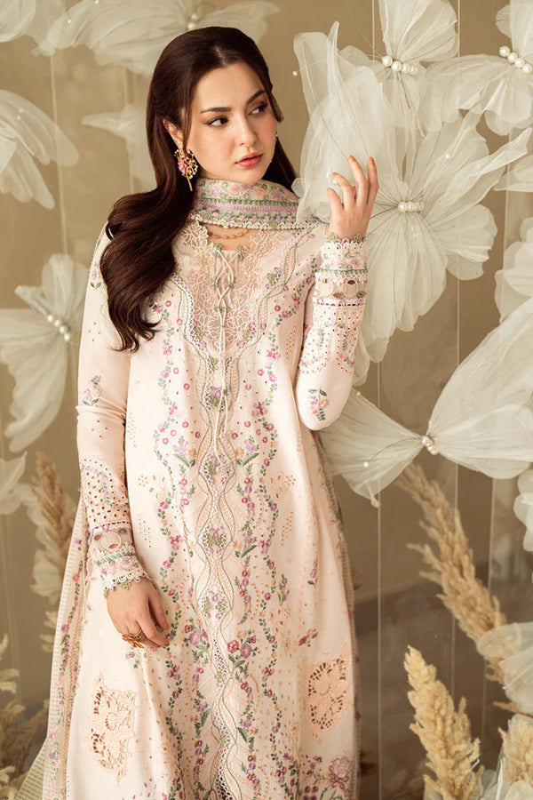 3PC LAWN EMBROIDERED SHIRT WITH COTTON NET EMBROIDERED DUPATTA AND TROUSER - 10013