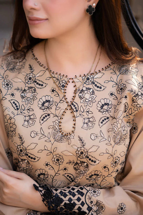 3PC DHANAK EMBROIDERED UNSTITCHED DRESS - 223