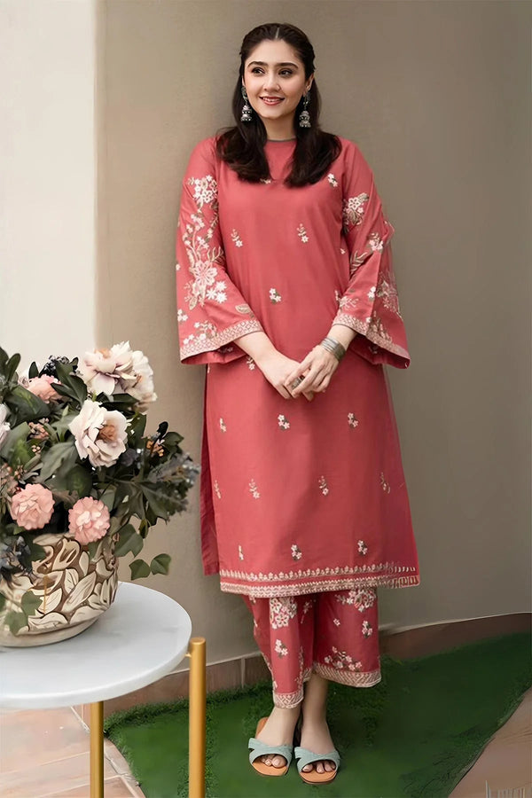 URGE 2PC DHANAK EMBROIDERED SHIRT AND TROUSER-103