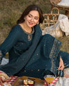 Dhanak-3PC Embroidered Shirt with Organza Embroidered Dupatta- 1350