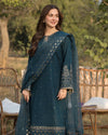 Dhanak-3PC Embroidered Shirt with Organza Embroidered Dupatta- 1350