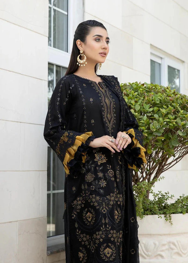 3 Pc Embroidered Lawn Shirt with Embroidered Organza Dupatta BA 06
