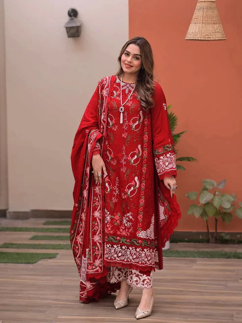 Lawn Unstitched Embroidered Collection with Chiffion Embroidered Dupatta 716