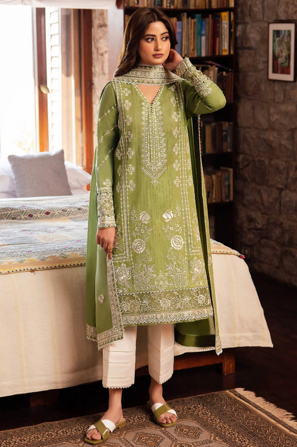 3 Piece Embroidered Lawn Shirt with Embroidered Lawn Dupatta ZL2525