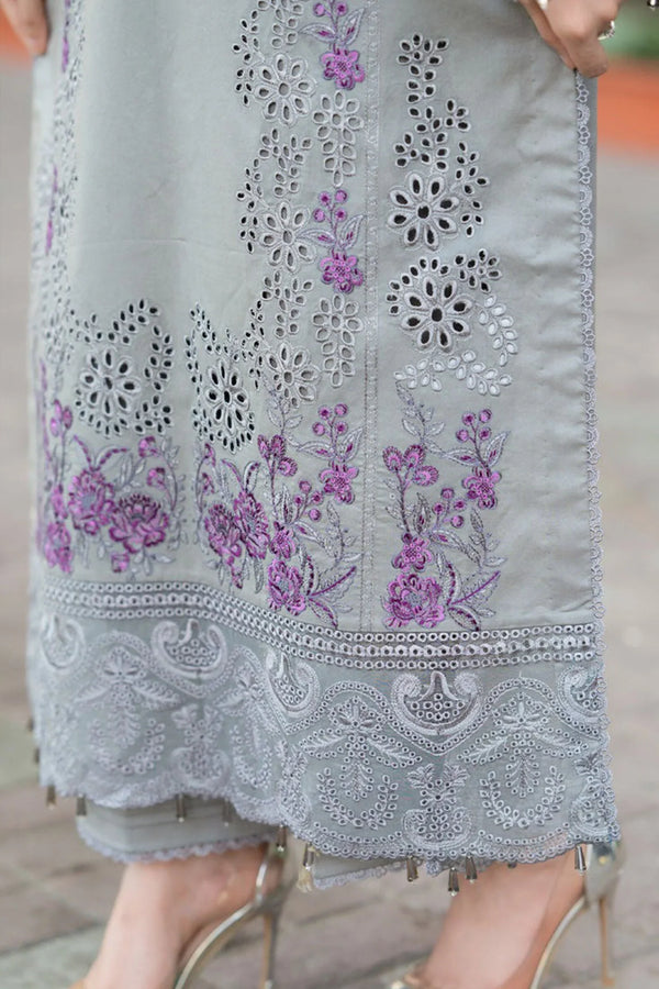 3 Piece - Unstitched Fully Embroidered Lawn Fabric 714