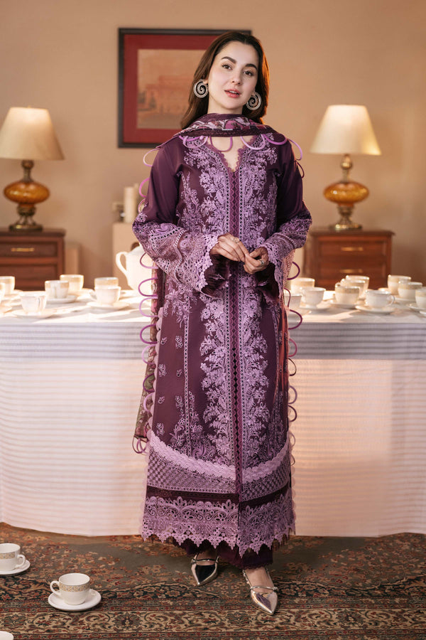 3PC DHANAK SEQUENCE EMBROIDERED SHIRT WITH COUTRAI PRINTED SHAWL & DHANAK TOUSER-BIC- 671