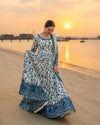 3PC LAWN EMBROIDERED SHIRT WITH NET EMBROIDERED DUPATTA AND TROUSER V718