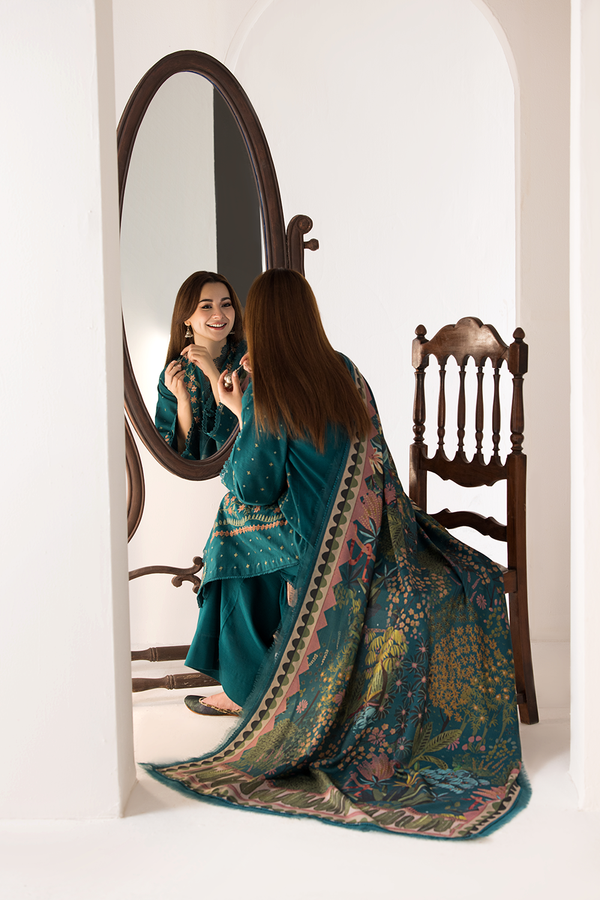 3 Piece Embroidered Lawn Shirt with Printed Poly Lawn Dupatta SN61