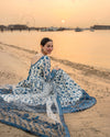3PC LAWN EMBROIDERED SHIRT WITH NET EMBROIDERED DUPATTA AND TROUSER V718