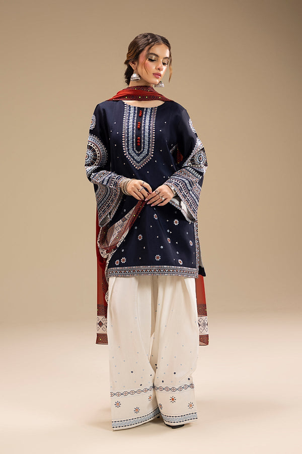 - UNSTITCHED 3PC DHANAK EMBROIDERED SUIT 241