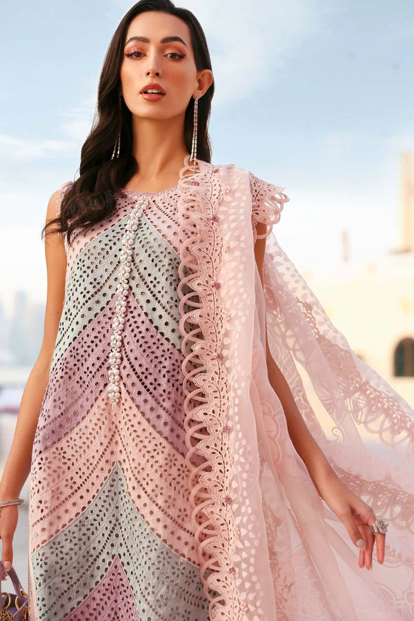 3 Piece Unstitched Embroidered Lawn Suit 717