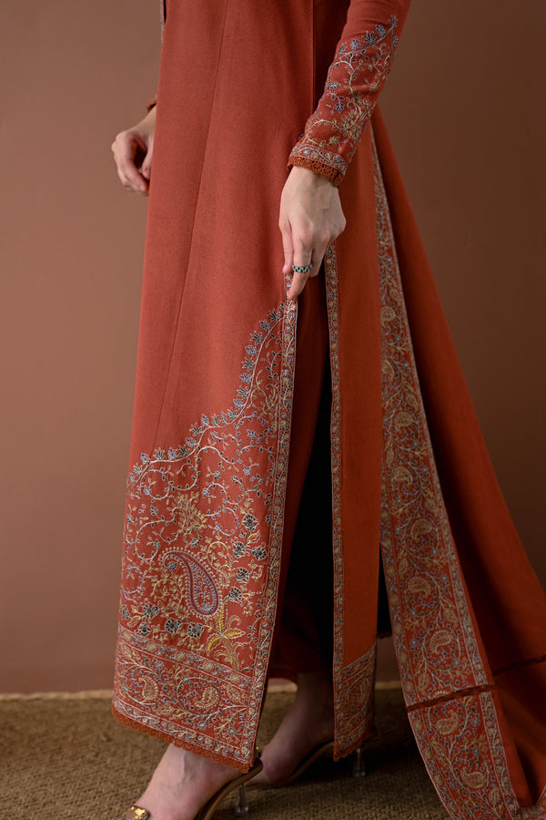 BATIK-3PC DHANAK EMBROIDERED SHIRT WITH DHANAK EMBROIDERED SHAWL AND TROUSER- 679