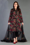 3 Piece Embroidered Lawn Suit with Embroidered bamber Chiffon Dupatta BR345