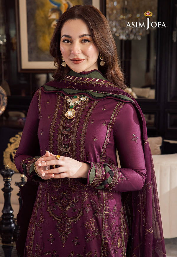 Asim Jofa Dhanak 3PC Embroidered With Chiffon Embroidered Dupatta V668