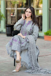 3 Piece - Unstitched Fully Embroidered Lawn Fabric 714