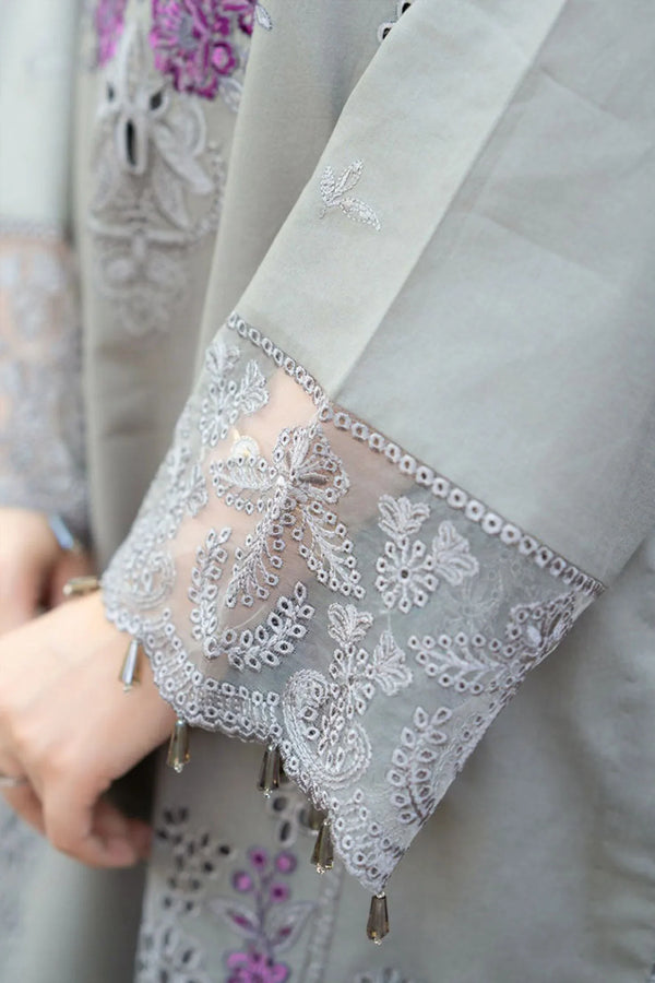 3 Piece - Unstitched Fully Embroidered Lawn Fabric 714